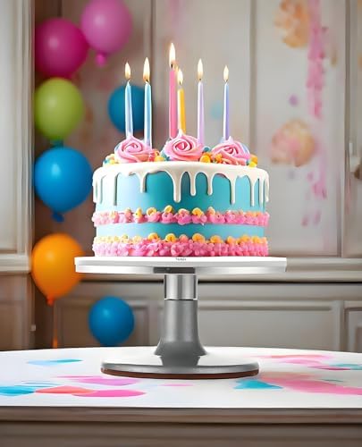 Cake Turntable Aluminum Alloy, 12 Inch Rotating Cake Stand Decorating Kits with Stainless Steel Icing Spatula, alternate view