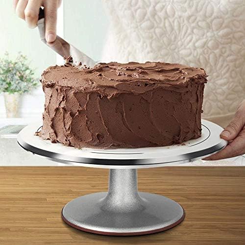 Cake Turntable Aluminum Alloy & Piping Bags and Tips Set, Rotating Cake Stand Decorating Kits with Stainless, alternate view