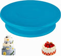 Cake Turntable Stand, 11 Inch/28CM Revolving Cake Decorating Stand with Blue Painting, Bakery Supplies for