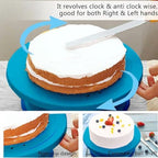 Cake Turntable Stand, 11 Inch/28CM Revolving Cake Decorating Stand with Blue Painting, Bakery Supplies for, alternate view 4