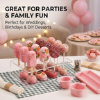 Cakesicle Cutter and Cake Pop Mold Set, Complete Baking Kit with Acrylic Stands Trays Pusher Sticks Cellophane, alternate