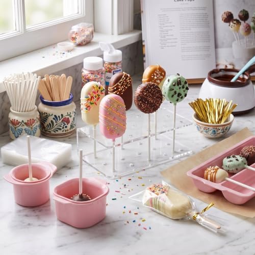 Cakesicle Cutter and Cake Pop Mold Set, Complete Baking Kit with Acrylic Stands Trays Pusher Sticks Cellophane, alternate