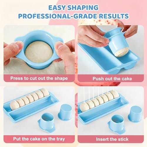 Cakesicle Cutter and Cake Pop Mold Set with Acrylic Stands, Tray, Sticks, Cellophane Bags & Ties - Complete, alternate view 4