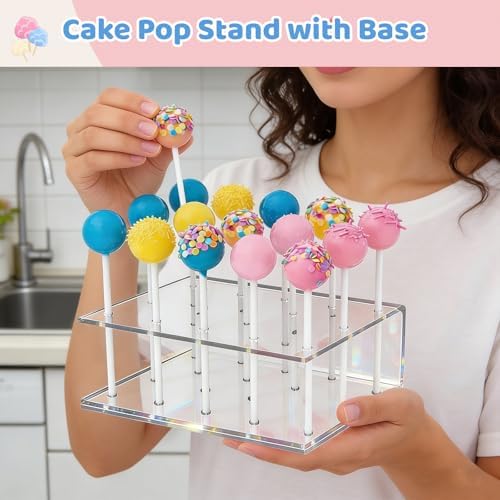 Cakesicle Cutter and Cake Pop Mold Set with Acrylic Stands, Tray, Sticks, Cellophane Bags & Ties - Complete, alternate view 7