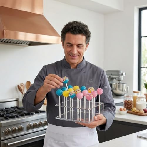 Cakesicle Cutter and Cake Pop Mold Set with Double Tray, Stand, Stick, Bag in L in Pink, alternate view 7