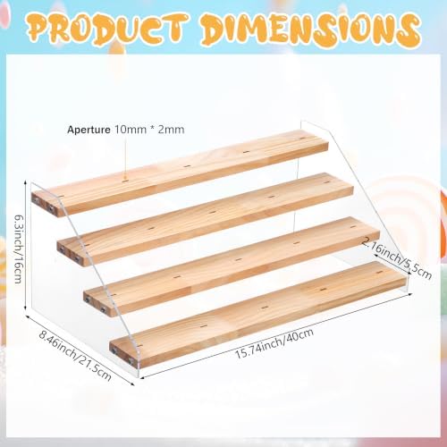 Cakesicle Stand Cake Pop Stand Display Riser 4 Tier 20 Holes Acrylic Pine Wood Lollipop Holder Rectangle Wooden, alternate