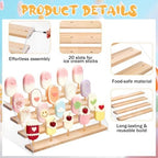 Cakesicle Stand Cake Pop Stand Display Riser 4 Tier 20 Holes Acrylic Pine Wood Lollipop Holder Rectangle Wooden, alternate