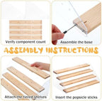 Cakesicle Stand Cake Pop Stand Display Riser 4 Tier 20 Holes Acrylic Pine Wood Lollipop Holder Rectangle Wooden, alternate