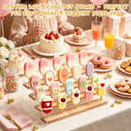 Cakesicle Stand Cake Pop Stand Display Riser 4 Tier 20 Holes Acrylic Pine Wood Lollipop Holder Rectangle Wooden, alternate