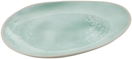 Cala 85472 Plate, Melamine, Green/Grey, 33.5 x 26 cm, Stackable in 33.5 x 26 cm in Green / Grey