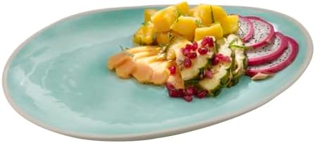 Cala 85472 Plate, Melamine, Green/Grey, 33.5 x 26 cm, Stackable in 33.5 x 26 cm in Green / Grey, alternate view 2