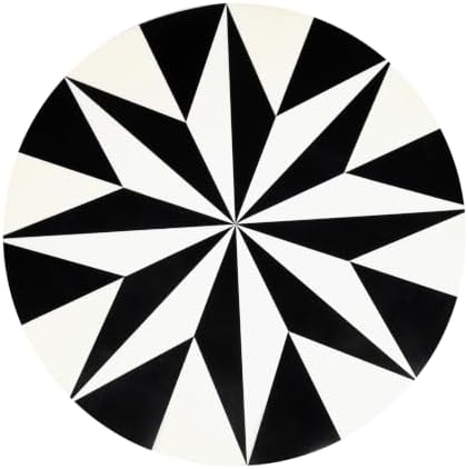 Calix 23.5" Round Compass Rose Pedestal Drink Table, Black in Black, alternate view 6