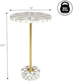 Calix 23.5" Round Compass Rose Pedestal Drink Table, Gray in Gray, alternate view 3