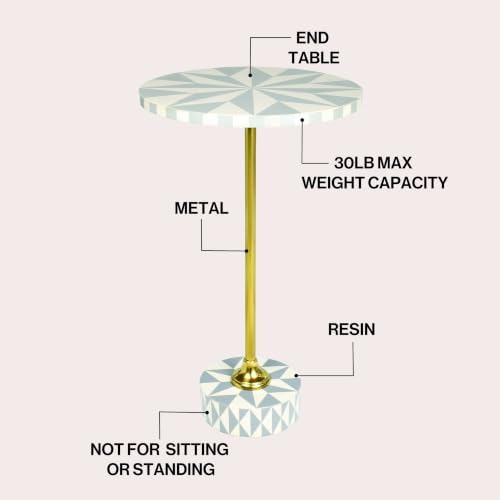 Calix 23.5" Round Compass Rose Pedestal Drink Table, Gray in Gray, alternate view 4