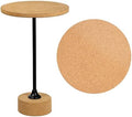 Calix 23.5" Round Cork Pedestal Drink Table, Brown in Brown