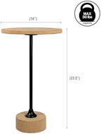 Calix 23.5" Round Cork Pedestal Drink Table, Brown in Brown, alternate view 3