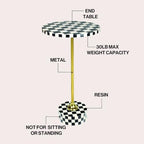 Calix 24" Round Checkerboard Pedestal Drink Table, Black in Black, alternate view 4