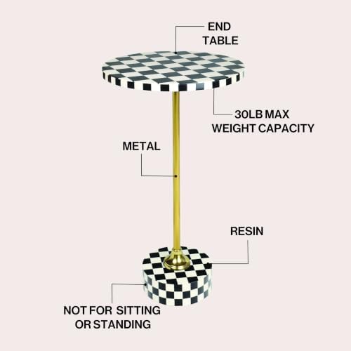 Calix 24" Round Checkerboard Pedestal Drink Table, Black in Black, alternate view 4