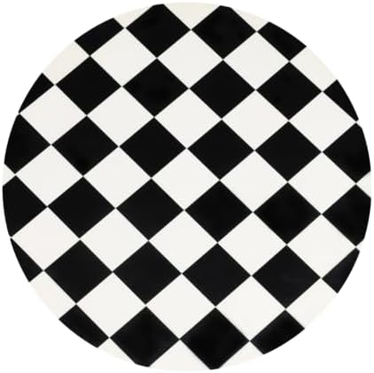 Calix 24" Round Checkerboard Pedestal Drink Table, Black in Black, alternate view 6