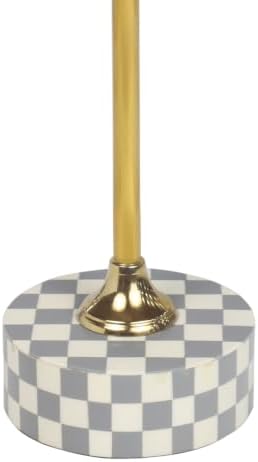 Calix 24" Round Checkerboard Pedestal Drink Table, Gray/White, alternate view 5