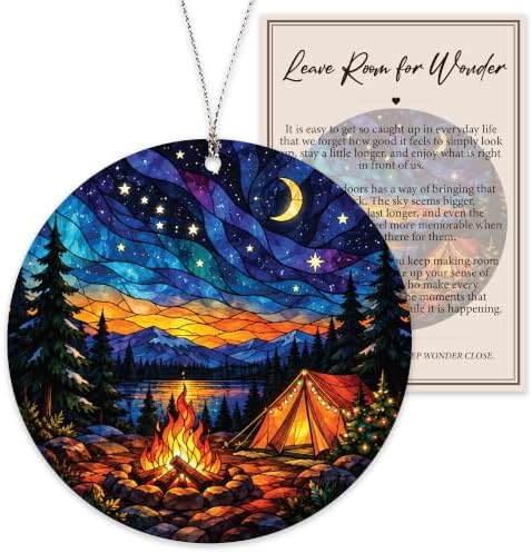 Camping Christmas Ornament, Starry Night Outdoor Decor, Camper Gift in Camping