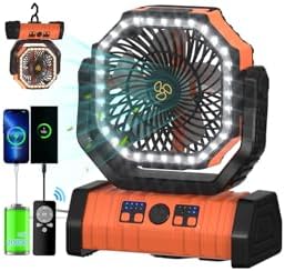 Camping Fan - 20000mAh Battery Powered Fan Battery Operated Rechargeable Portable Outdoor Tent Fans with Hanging