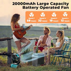 Camping Fan - 20000mAh Battery Powered Fan Rechargeable with LED Lantern - Portable Outdoor Tent Fans with, alternate view 4