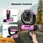 Camping Fan - 20000mAh Battery Powered Fan Rechargeable with LED Lantern - Portable Outdoor Tent Fans with, alternate view 2