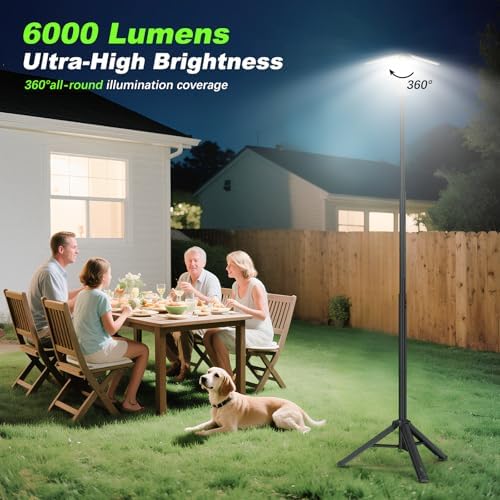 Camping Lights with Remote & Stand 6 Ft, 14000 mAh Rechargeable Camping Lantern Tent Light, 6000 Lumen Work, alternate view 2