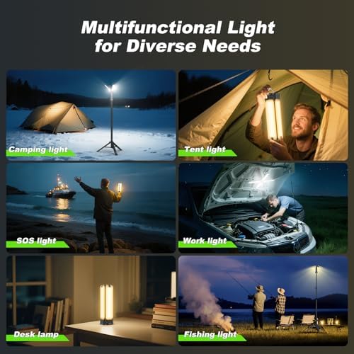 Camping Lights with Remote & Stand 6 Ft, 14000 mAh Rechargeable Camping Lantern Tent Light, 6000 Lumen Work, alternate view 5