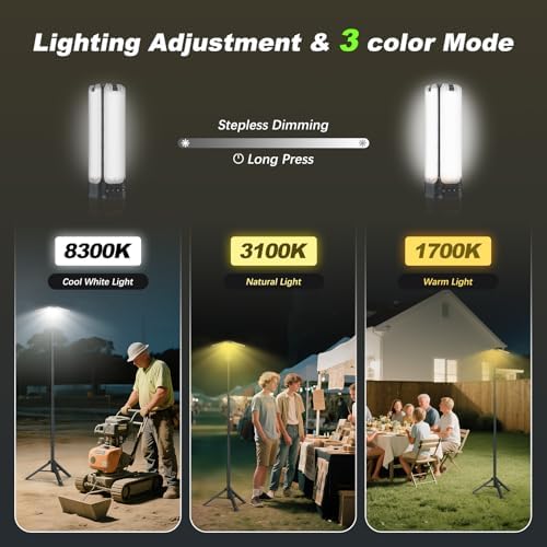 Camping Lights with Remote & Stand 6 Ft, 14000 mAh Rechargeable Camping Lantern Tent Light, 6000 Lumen Work, alternate view 6