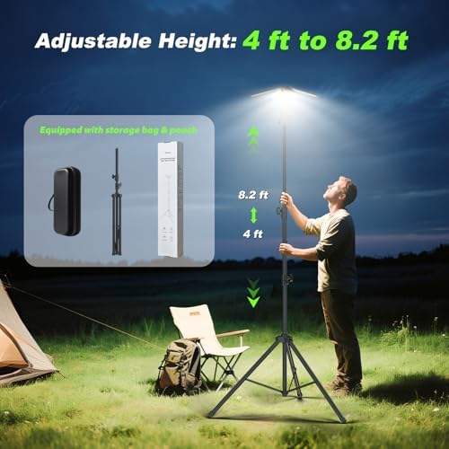 Camping Lights with Remote & Stand 8.2 Ft,14000 mAh Rechargeable Camping Lantern Tent Light, 6000 Lumen Magnetic, alternate