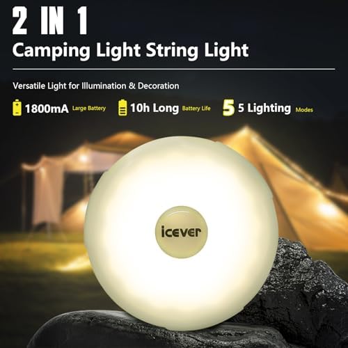 Camping String Lights, 16.4FT Rechargeable Hanging LED Light, alternate view 2