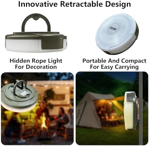 Camping String Lights, 16.4FT Rechargeable Hanging LED Light, alternate view 4