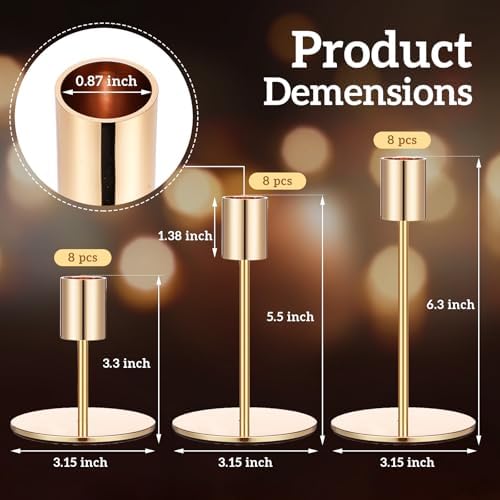 Candle Holders Bulk Taper Candlesticks Holders Set Modern Decorative Metal Candelabras for Wedding Anniversary, alternate