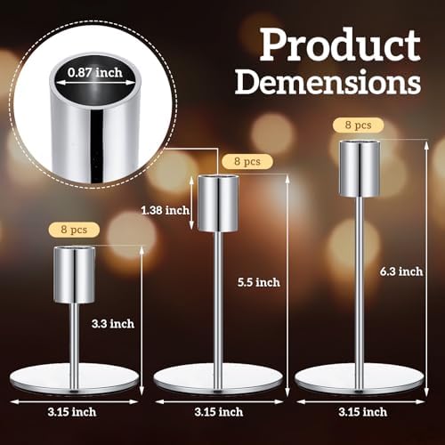 Candle Holders Bulk Taper Candlesticks Holders Set Modern Decorative Metal Candelabras for Wedding Anniversary, alternate