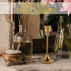 Candlestick Holders, Taper Candle Holder for Candlesticks Gold Brass Vintage Candle Stick Candle Holders, alternate view 7