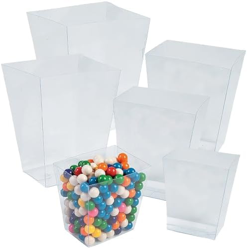 Candy Dish Set, 6 Clear Plastic Bowls, 3 Sizes in Small, Medium, Large in Clear