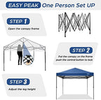 Canopy 10 X 10 Pop Up Canopy Tent, 1-Button Push Easy up, Blue in Blue, alternate view 4