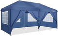 Canopy 10'x10' Ez Up Canopy Waterproof Pop up Tent with 4 Removable Sidewalls, Commercial Instant Canopy with