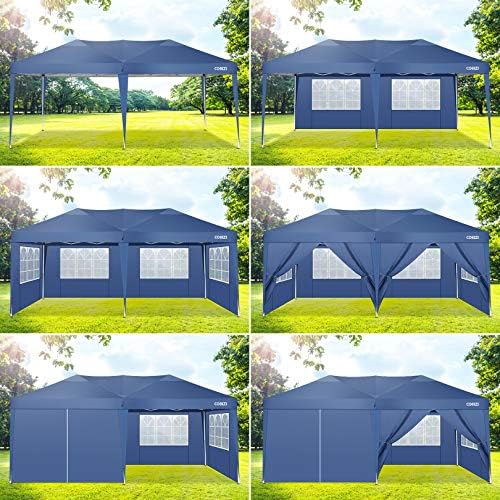 Canopy 10'x10' Ez Up Canopy Waterproof Pop up Tent with 4 Removable Sidewalls, Commercial Instant Canopy with, alternate view