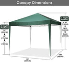Canopy 10x10 Pop Up Canopy Tent Party Tents for Parties Weddings Backyard Waterproof Canopy Outdoor Commercial, alternate