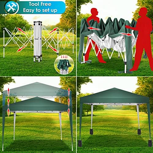 Canopy 10x10 Pop Up Canopy Tent Party Tents for Parties Weddings Backyard Waterproof Canopy Outdoor Commercial, alternate