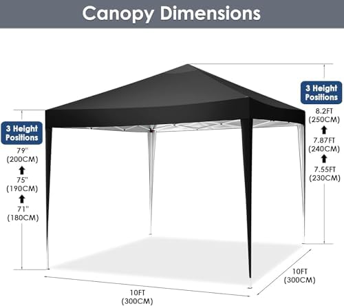 Canopy 10x10 Pop Up Canopy Tent Party Tents for Parties Weddings Backyard Waterproof Canopy Outdoor Commercial, alternate