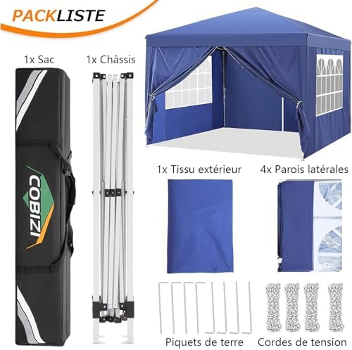 Canopy 10x10 Pop Up Canopy Tent with 4 Sidewalls Party Tents for Parties Weddings Backyard Waterproof Canopy, alternate view