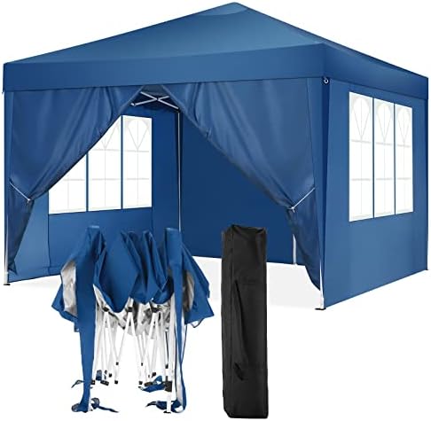 Canopy 10x10 Pop Up Canopy Tent with 4 Sidewalls Party Tents for Parties Weddings Backyard Waterproof Canopy