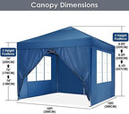 Canopy 10x10 Pop Up Canopy Tent with 4 Sidewalls Party Tents for Parties Weddings Backyard Waterproof Canopy, alternate view