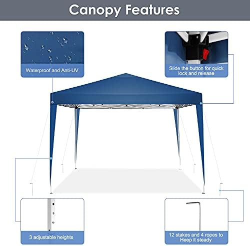 Canopy 10x10 Pop Up Canopy Tent with 4 Sidewalls Party Tents for Parties Weddings Backyard Waterproof Canopy, alternate view