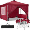 Canopy 10x10FT Outdoor Pop Up Canopy Beach Camping Canopy with Air Vent, 4 Sun Walls, 4 Canopy Sandbags, 100