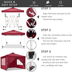Canopy 10x10FT Outdoor Pop Up Canopy Beach Camping Canopy with Air Vent, 4 Sun Walls, 4 Canopy Sandbags, 100, alternate view